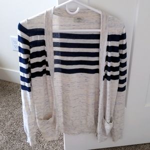 Madewell Gray and Navy Blue, Striped Cardigan, Size XS